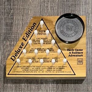 💞 Vintage Deluxe Edition Wooden IQ Tester Triangle Peg Game